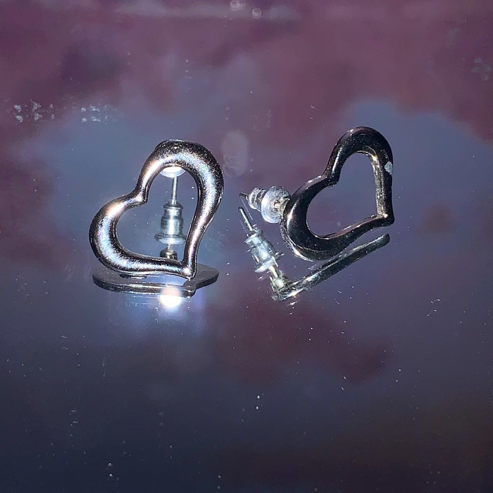 Big heart earrings studs
